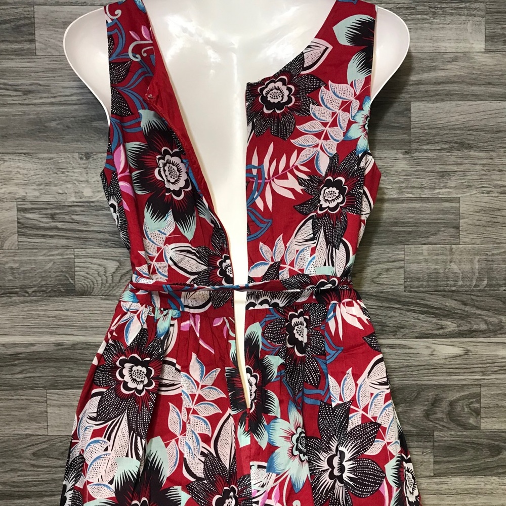 Talbots Red Flower Print Dress - Picture 7 of 9